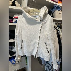 Anthropologie Saturday Sunday White side zip Sweatshirt